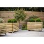 Rectangular Wooden Planter With Wheels - 800mm x 400mm