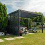 Proteus Slate Grey Aluminium Pergola 1330mm Louvre Panel For 4m Side