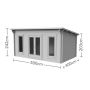 Mendip Log Cabin - 24kg Polyester Felt No Underlay Double Glazed - 5000mm x 4000mm