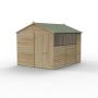 Forest Garden Shiplap Apex Shed - 4 Windows Double Door - 8' x 10'