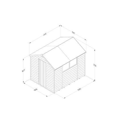 Forest Garden Apex Overlap Shed - 8' x 6'