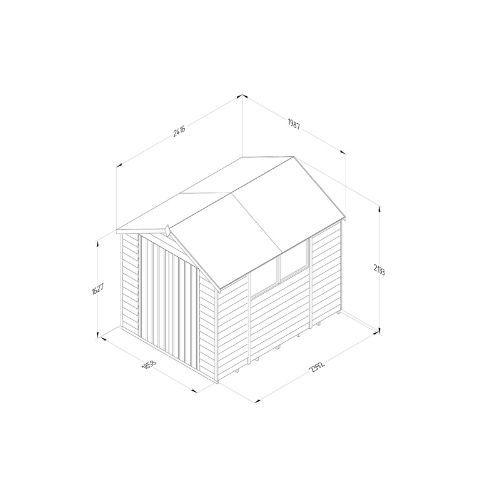 Forest Garden Apex Overlap Shed - Double Door - 8' x 6'