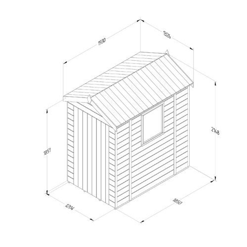 Forest Garden Tongue & Groove Apex Shed - 6' x 4'