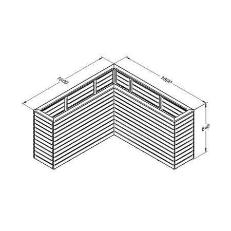 Linear Corner Wooden Planter - 1600mm x 1600mm