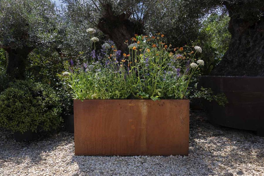 Corten Steel Tall Trough Planter - 600mm x 300mm x 600mm