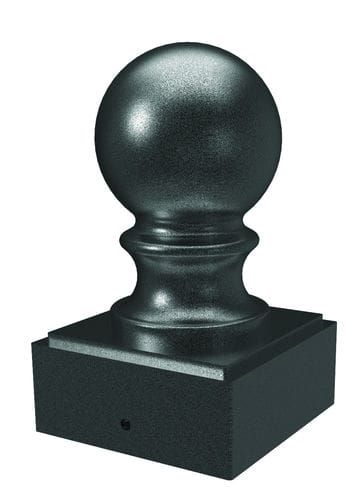 Steel Fortitude Fence Ball Post Cap - 50mm Black