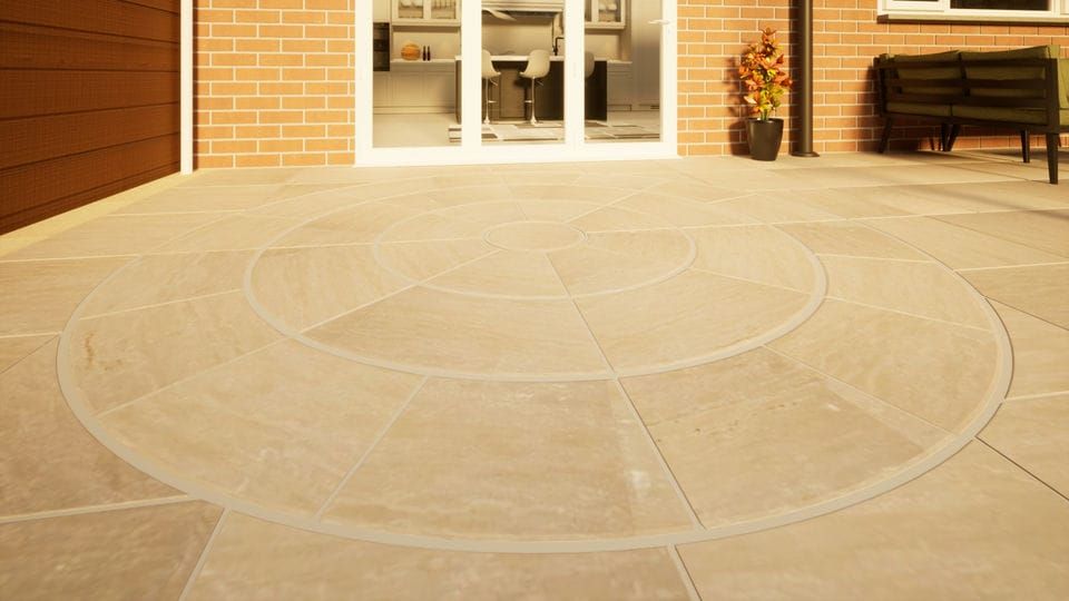 Sandstone Circular Paving - 2800mm Raj Green