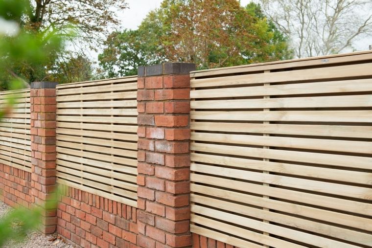 Pressure Treated Contemporary Double Slatted Fence Panel - 1800mm x 1200mm