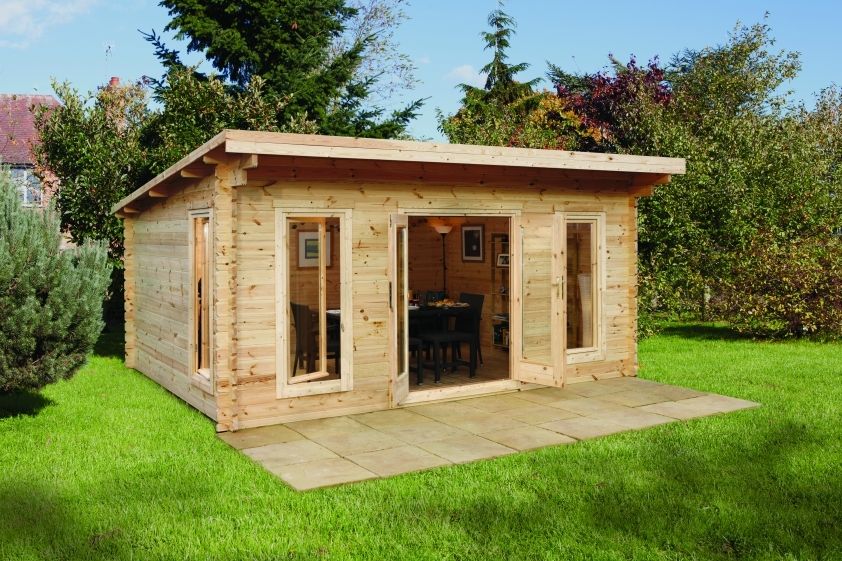 Mendip Log Cabin - 34kg Polyester Felt Plus Underlay Double Glazed - 5000mm x 4000mm