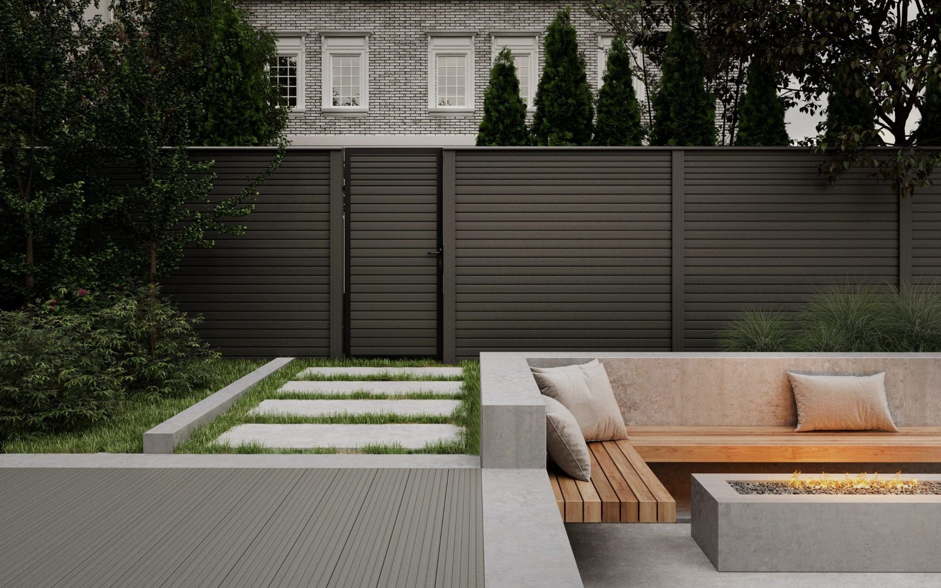 Ecoscape Composite Gate - 1520mm x 900mm Charcoal