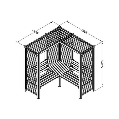 Firenze Timber Corner Arbour - 1970mm x 1800mm x 1800mm