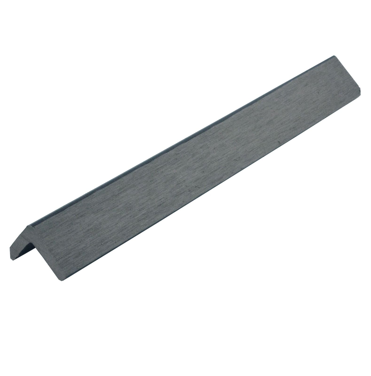 Standard Woodgrain / Grooved Composite Decking Corner Trim - 41mm x 41mm x 3600mm Grey
