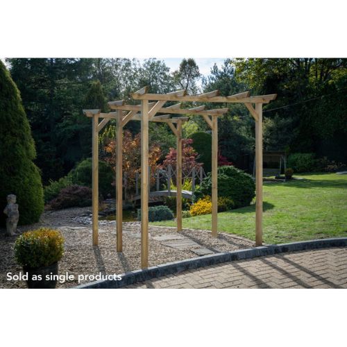 Wooden Garden Arch - Hanbury Flat Top - 2135mm x 2090mm x 500mm