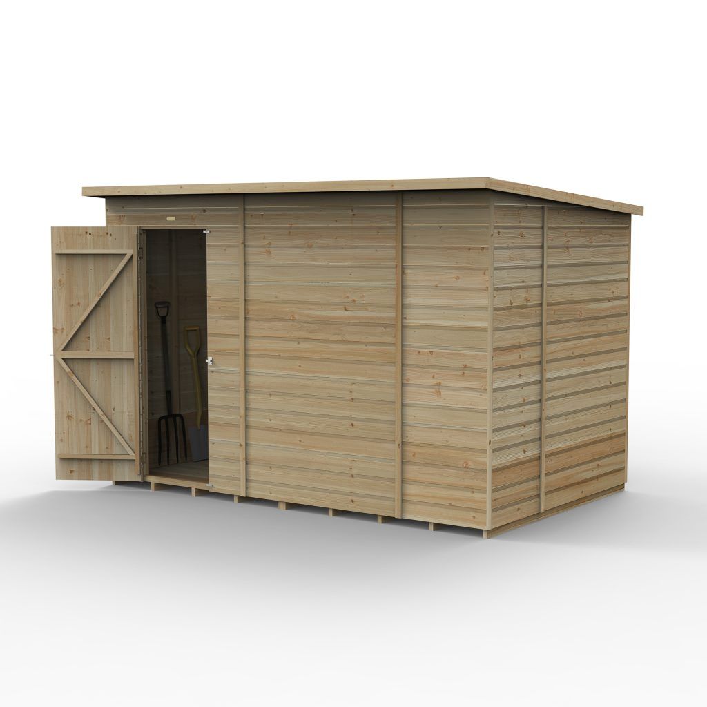 Forest Garden Shiplap Pent Shed - No Window - 10' x 6'