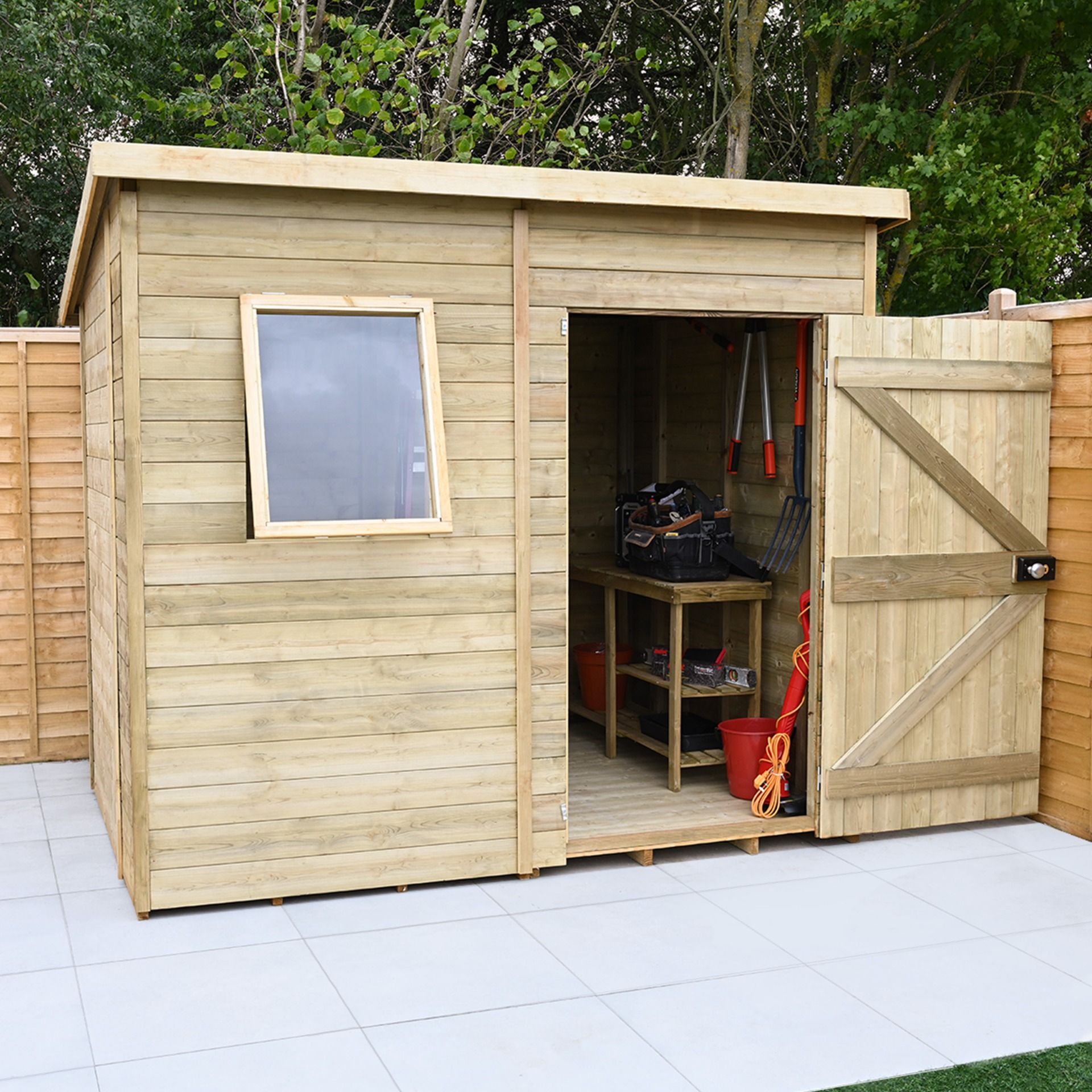 Forest Garden Tongue & Groove Pent Shed - 8' x 6'