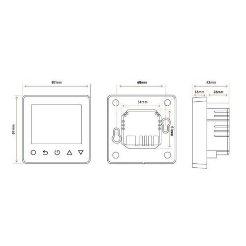 Fastwarm Smart WiFi Thermostat - 16 Amp Black