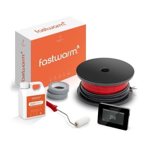 Fastwarm 150W Electric Underfloor Heating Cable - 0.75m2 - Touch Black Thermostat