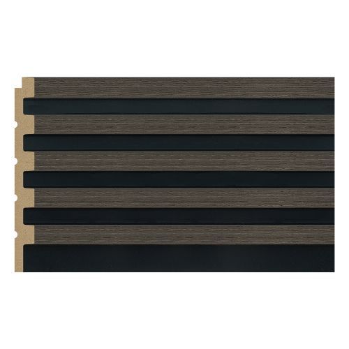 Sulcado Slat Wall Panel - 300mm x 2600mm x 12mm Waterproof Slat Panel Grey Oak