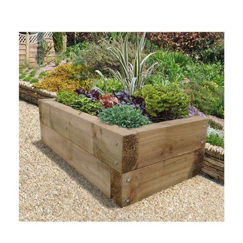 Timber Sleeper Raised Bed - 1300mm x 400mm x 700mm