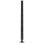 Aluminium Dual Post With Base For Privacy Screen - 600mm x 60mm x 60mm Black