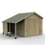 Forest Garden Tongue & Groove Apex Shed - Double Door with Log Store - 10' x 8'