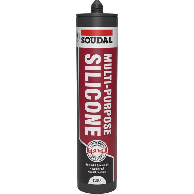 Soudal Multi Purpose Silicone - Clear 270ml - Pack of 72