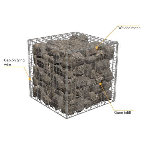 4mm Welded Wire Mesh Gabion Baskets - 1500mm x 1000mm x 1000mm Galvanised