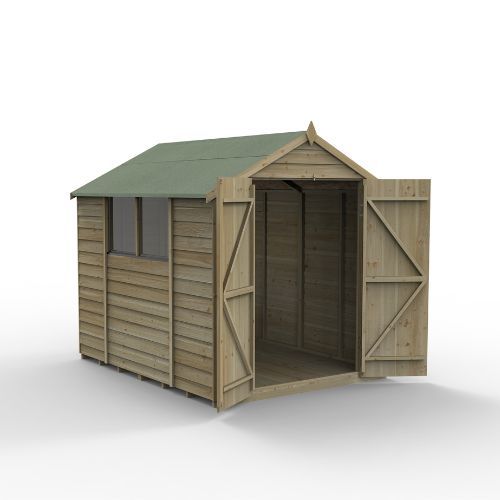 Forest Garden Apex Overlap Shed - Double Door - 8' x 6'