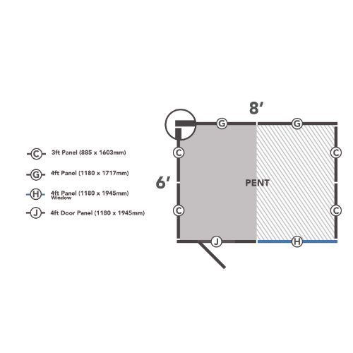 Forest Garden Pent Overlap Shed - 8' x 6'