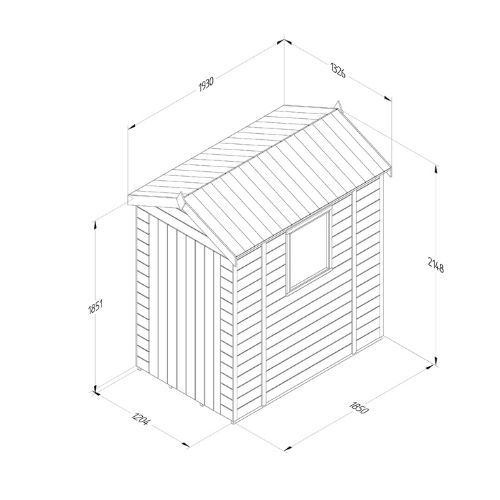 Forest Garden Tongue & Groove Apex Shed - 6' x 4'