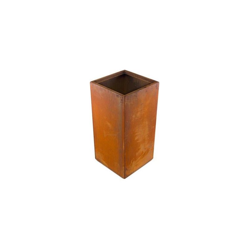 Corten Steel Tall Cube Planter - 300mm x 300mm x 600mm