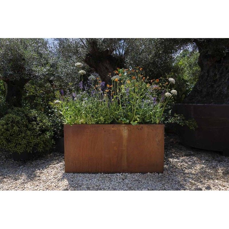 Corten Steel Tall Trough Planter - 600mm x 300mm x 600mm