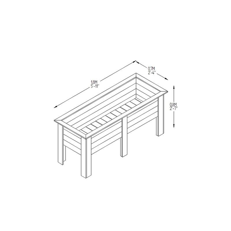 Deep Root Wooden Planter - 1800mm x 700mm