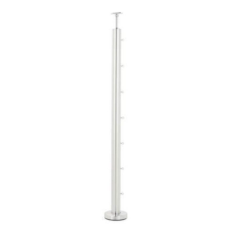 Stainless Steel Balustrade End-Mid Post Fully Assembled with Eye Bolts - 972mm Height x 48.3mm Diameter
