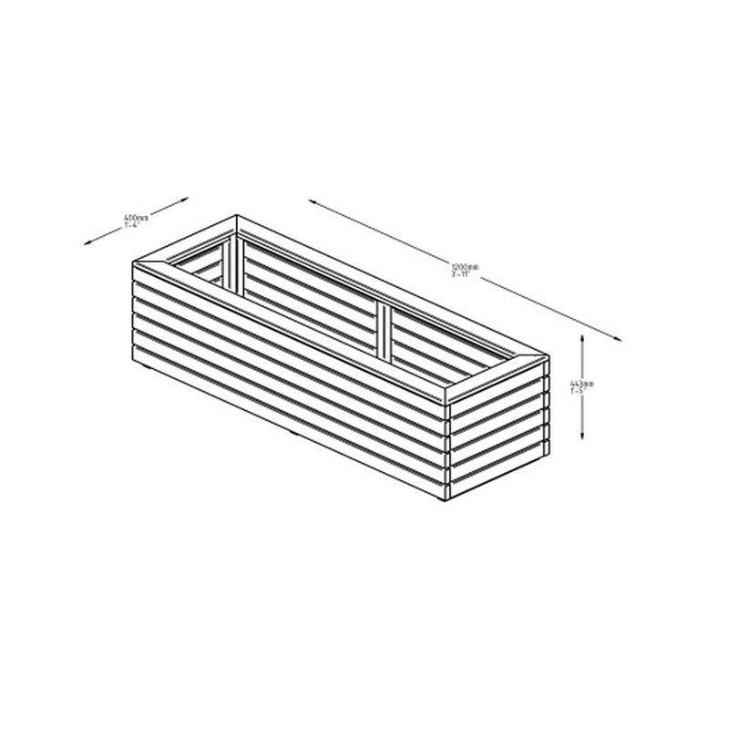 Long Wooden Planter - 1200mm x 400mm