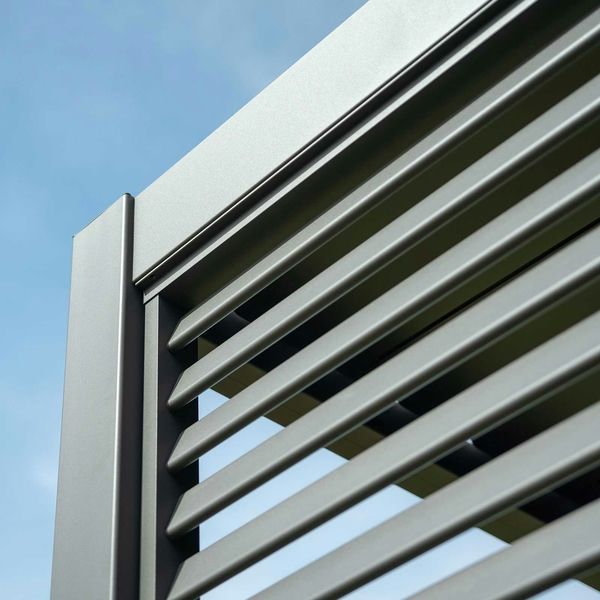 Proteus Slate Grey Aluminium Pergola 1000mm Louvre Panel For 3m Side