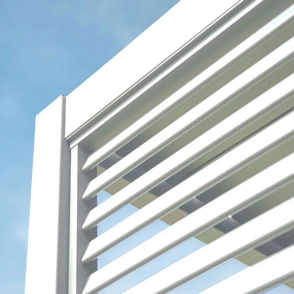 Proteus Pebble Grey Aluminium Pergola 1000mm Louvre Panel For 3m Side