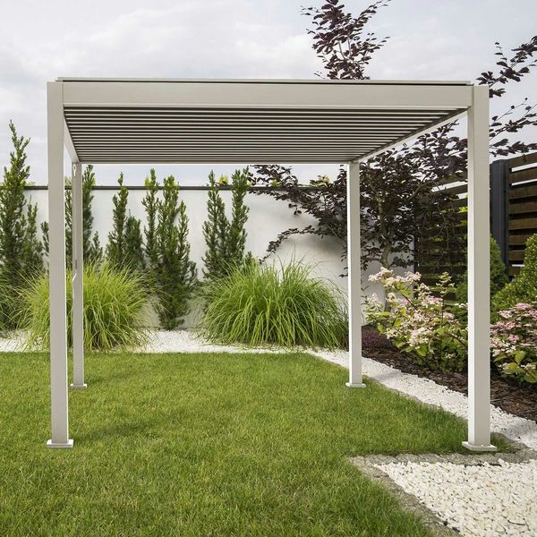 Proteus Aluminium Pergola - 4000mm x 3000mm Rectangular - Pebble Grey