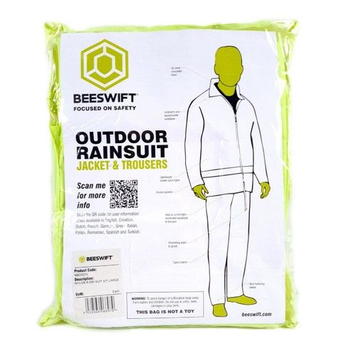ProSolve Hi-Vis Waterproof Coverall Rain Suit - Large
