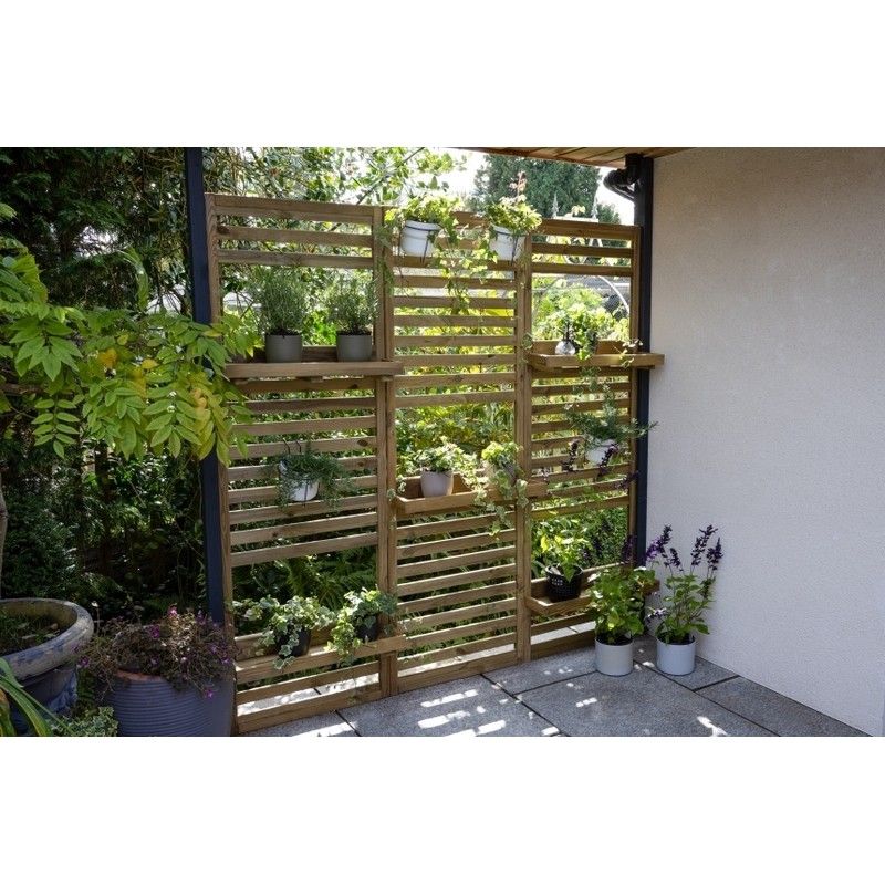 Slatted Wall Planter - 1 Shelf