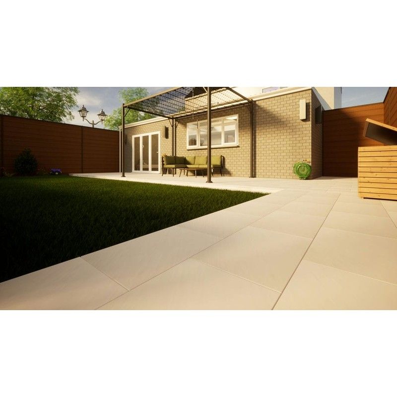 Sandstone Paving - 600mm x 400mm x 25mm Beige Smooth