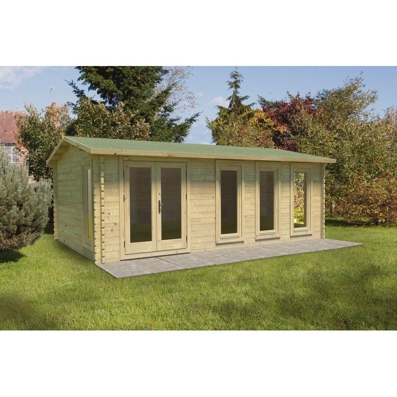 Blakedown Log Cabin - 34kg Polyester Felt Plus Underlay Double Glazed - 6000mm x 4000m