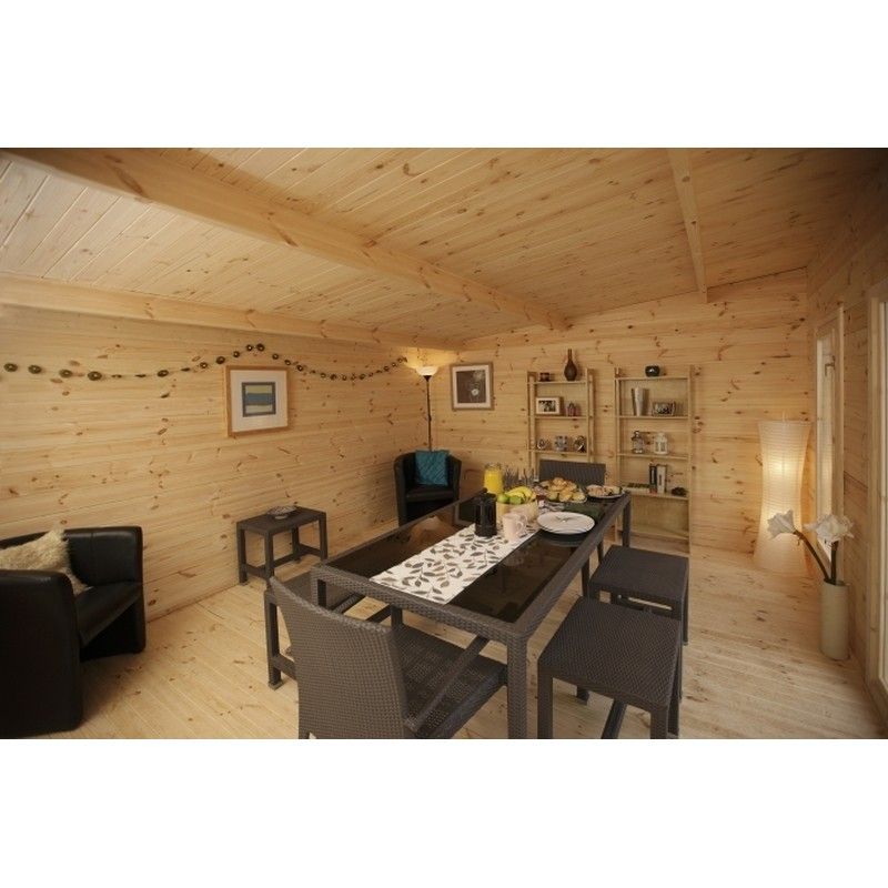Mendip Log Cabin - 24kg Polyester Felt Plus Underlay Double Glazed - 5000mm x 4000mm