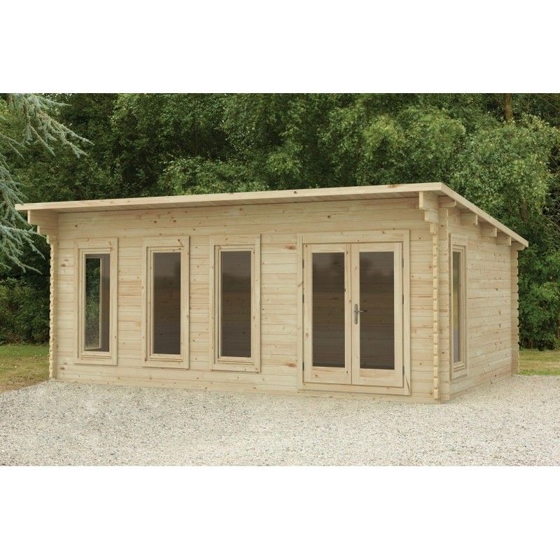 Wolverley Log Cabin - 24kg Polyester Felt No Underlay Double Glazed - 6000mm x 4000mm