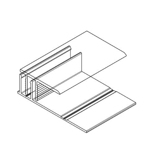 Aluminium Cladding Two Part Finishing Trim - 70mm x 2825mm Grey Ash