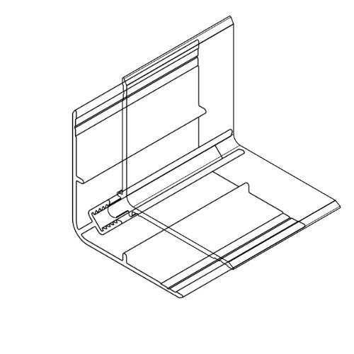 Aluminium Cladding Two Part Internal Corner - 5650mm Natural Oak