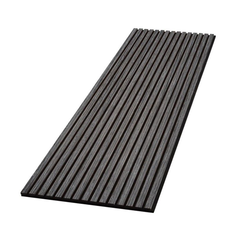 Slatted Acoustic Wall Panel - 600mm x 2400mm x 22mm Ash Grey