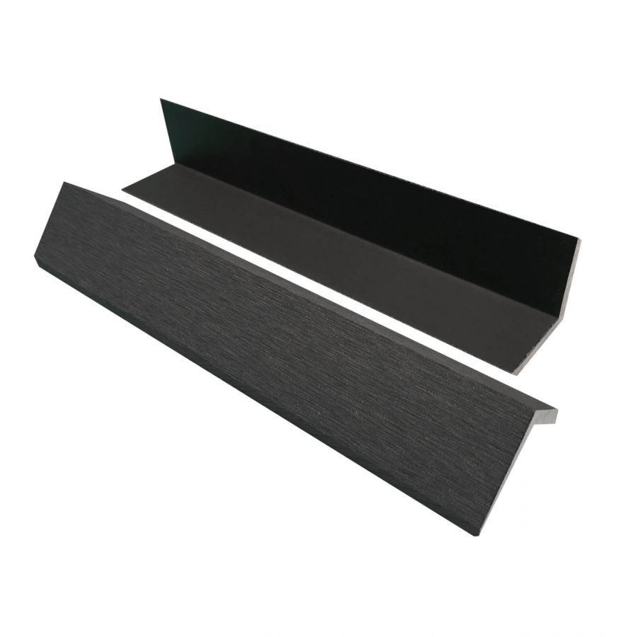Standard Woodgrain/Grooved Composite Decking & Panel Cladding Edge Seal - 41mm x 41mm x 3600mm Charcoal