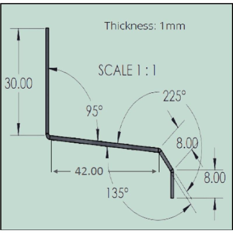 Fibre Cement Cladding Aluminium Drip Profile - 3mtr Pearl Grey