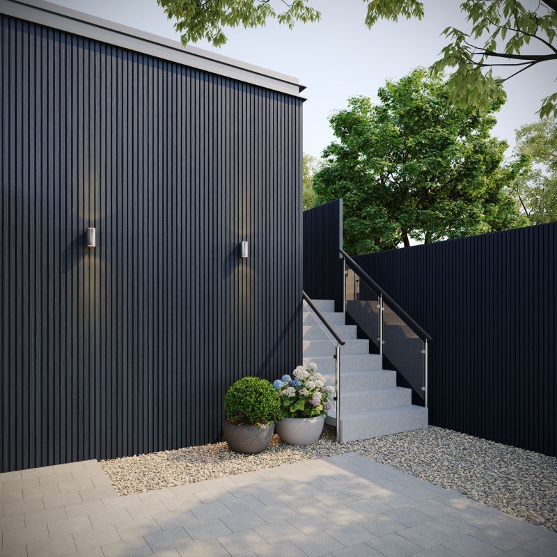 Standard Composite Slatted Cladding - 168mm x 3.6mtr Charcoal